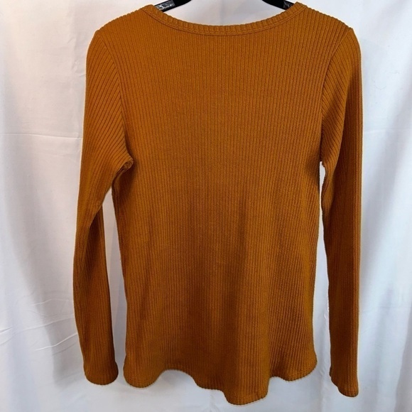 American Eagle Shirt Long Sleeve Ribbed Plush V-Neck Pullover Sweater Top - Picture 8 of 8